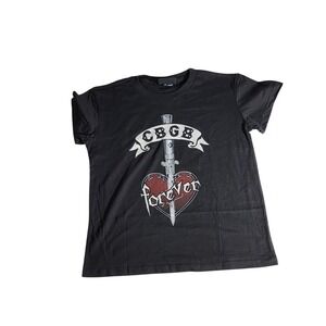 CBGB Forever Dagger Heart Graphic T-Shirt Black Mens Medium Made in USA